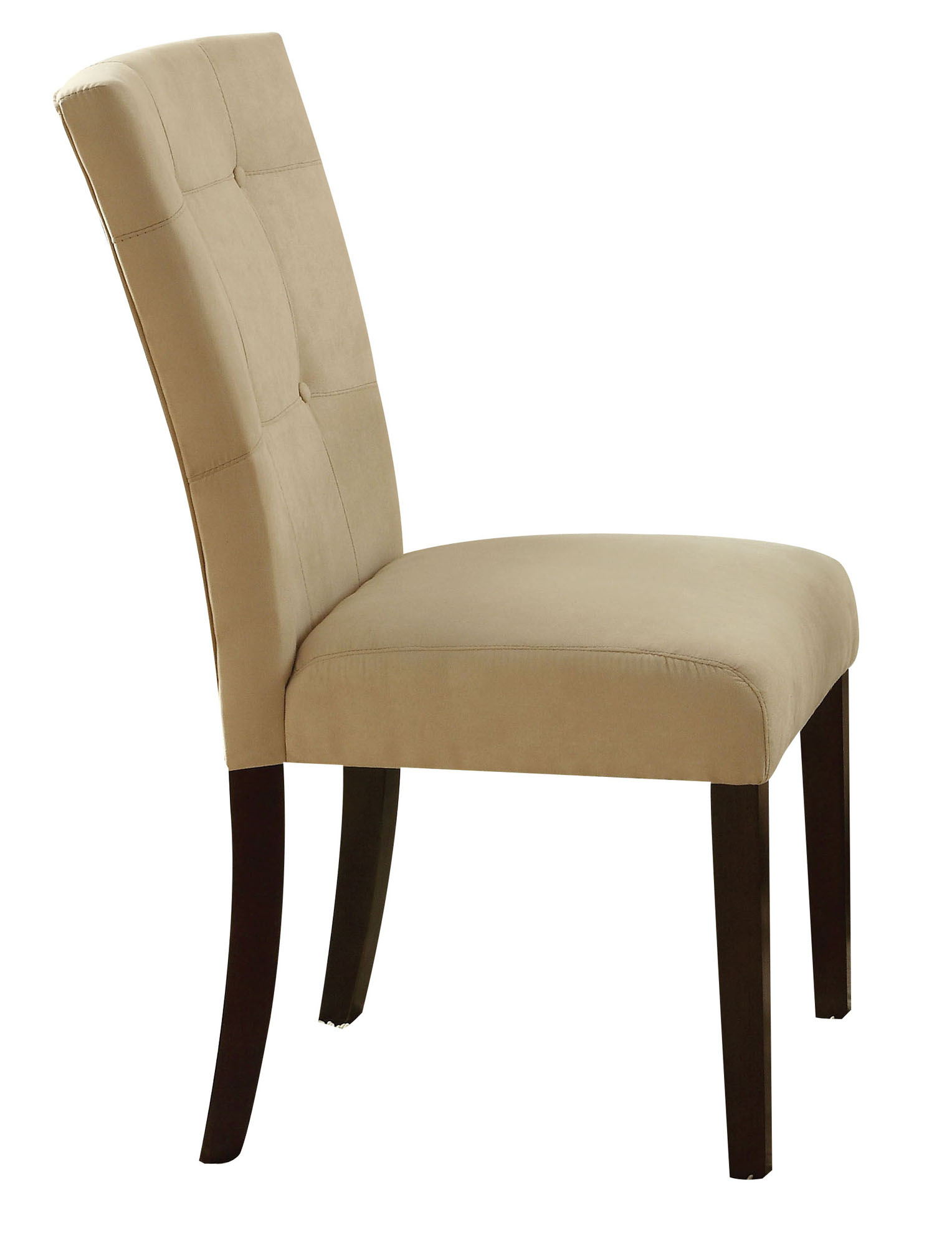 19" X 25" X 41" 2pc Beige Microfiber And Walnut Side Chair