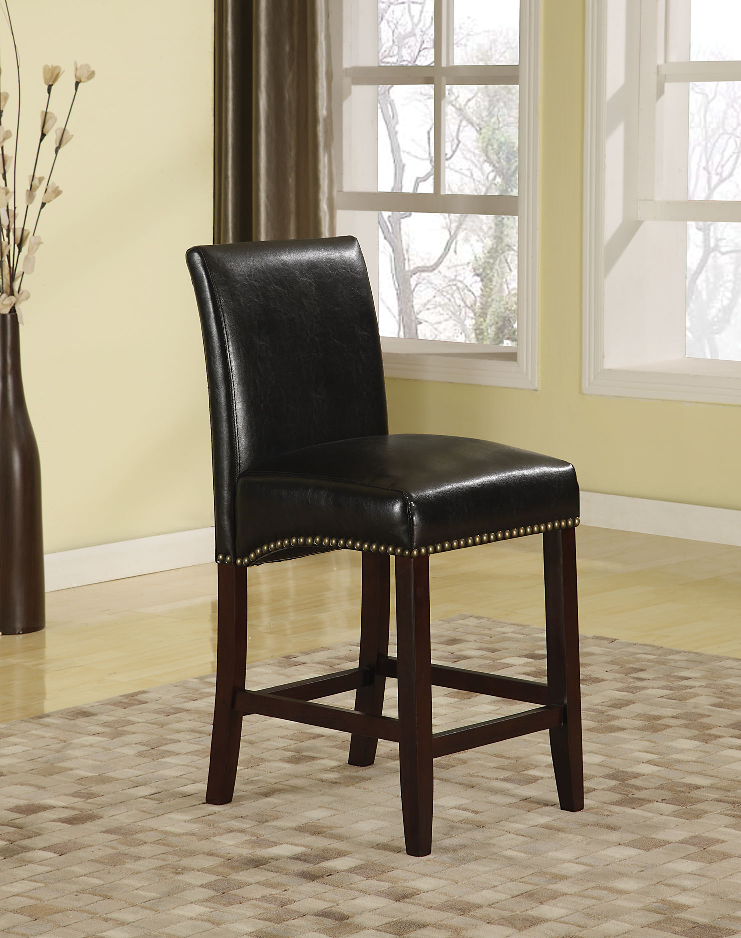 19" X 22" X 45" 2pc Black Bar Chair