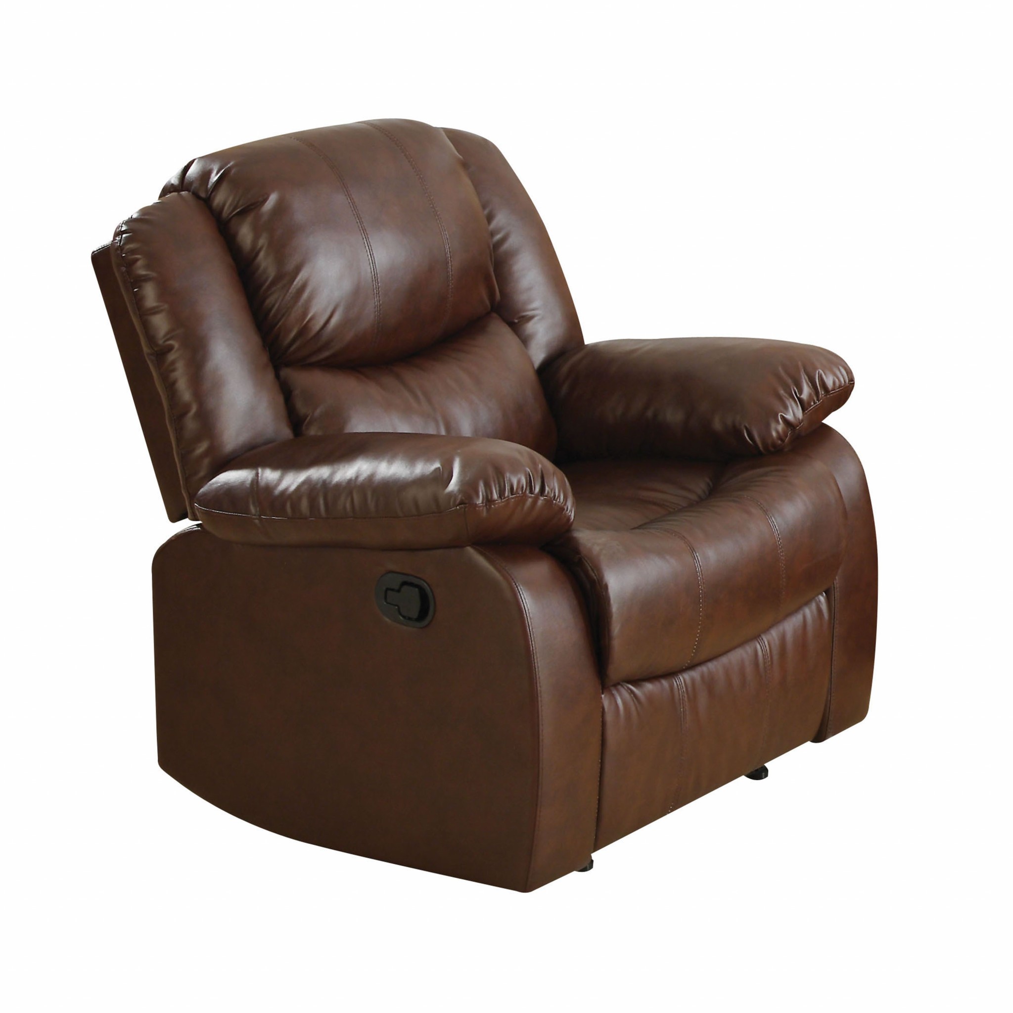 39" X 37" X 38" Brown Bonded Leather Recliner