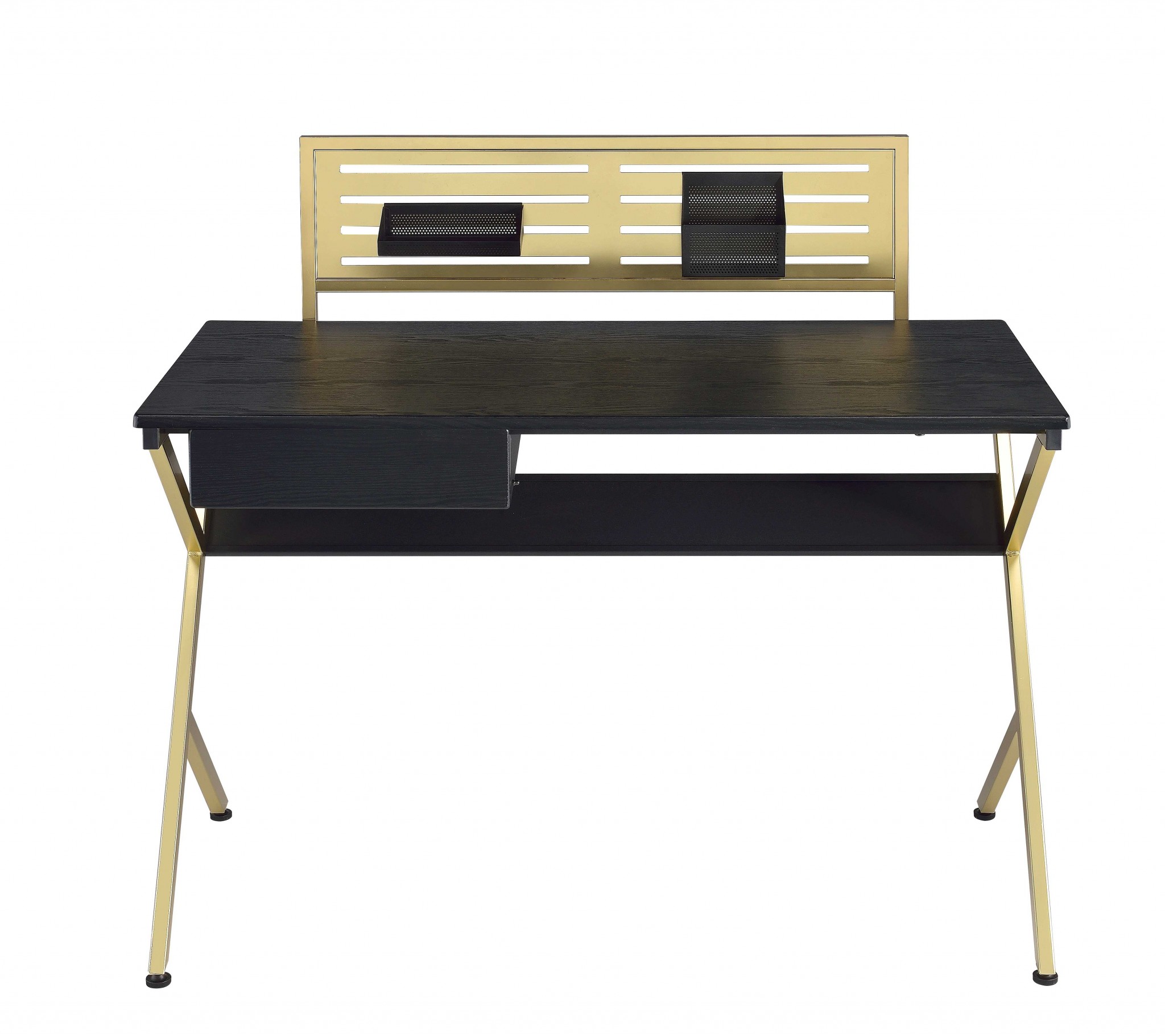 Jet Black and Gold Desk