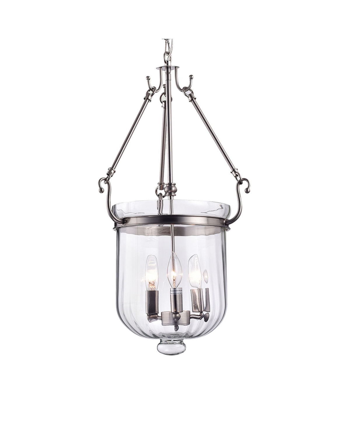 Winfield Nickel 14-inch Pendant with Clear Glass Shade