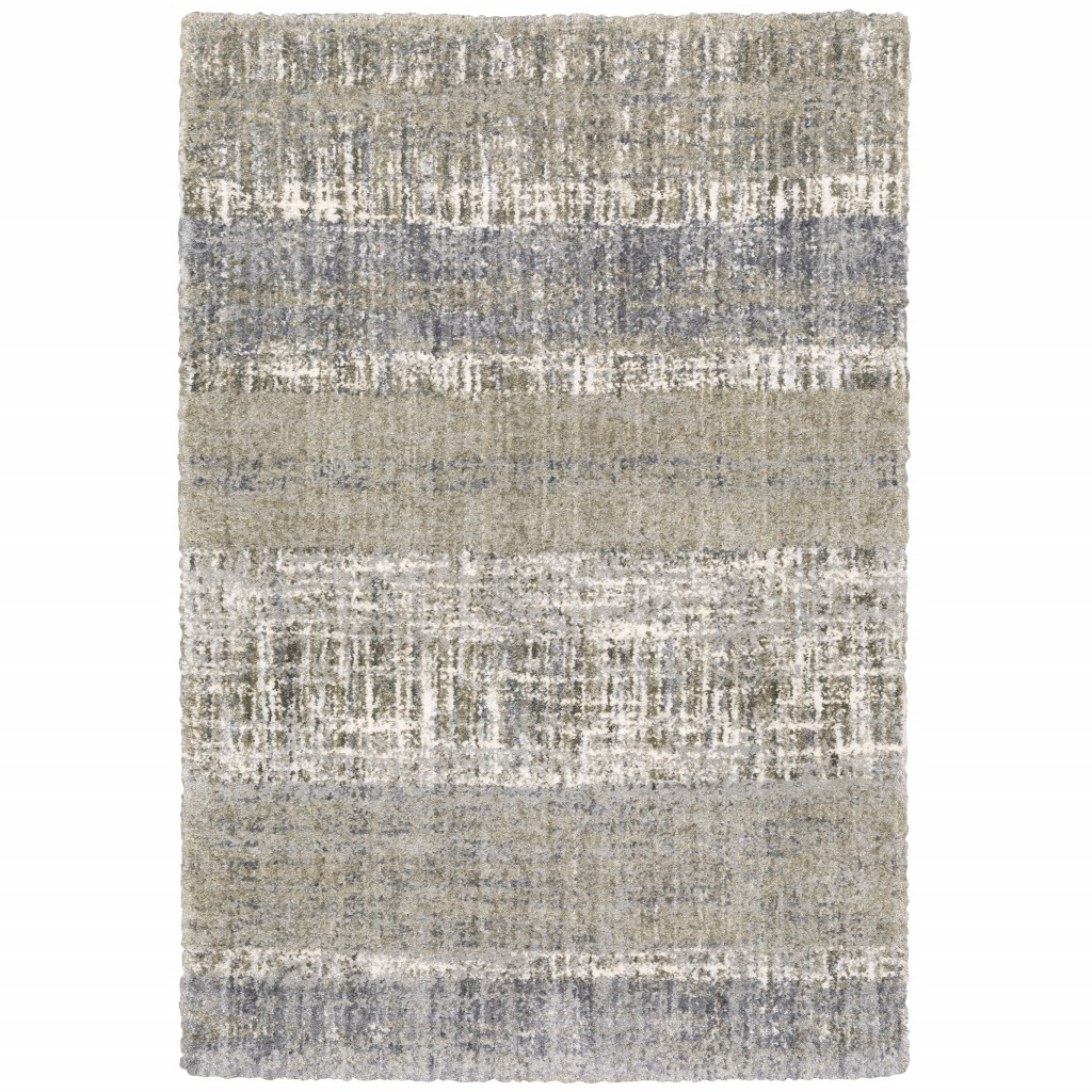 9'x12' Grey and Ivory Abstract Lines Area Rug