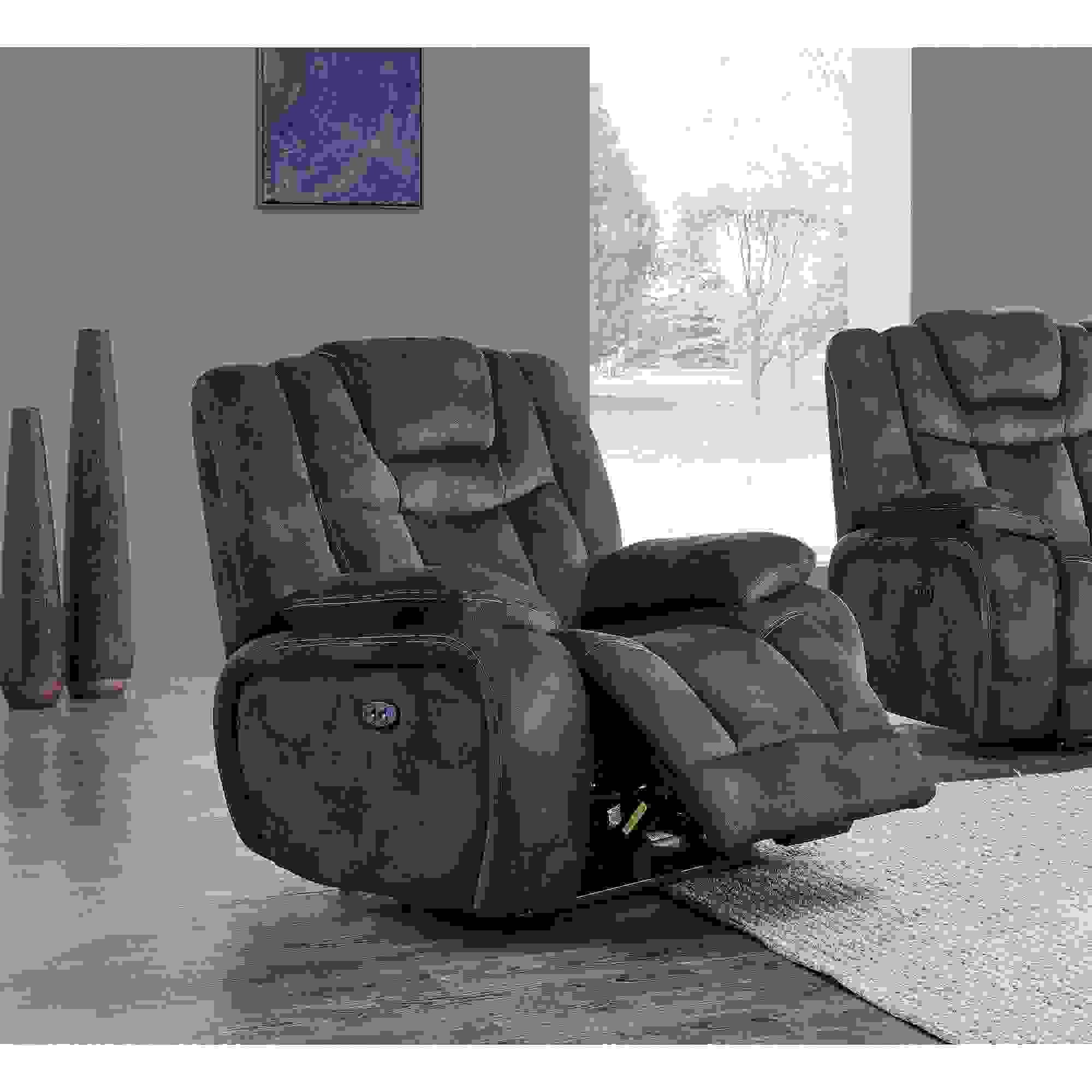 Chocolate Power Glider Recliner with Adjustable Power Headrest and USB Port