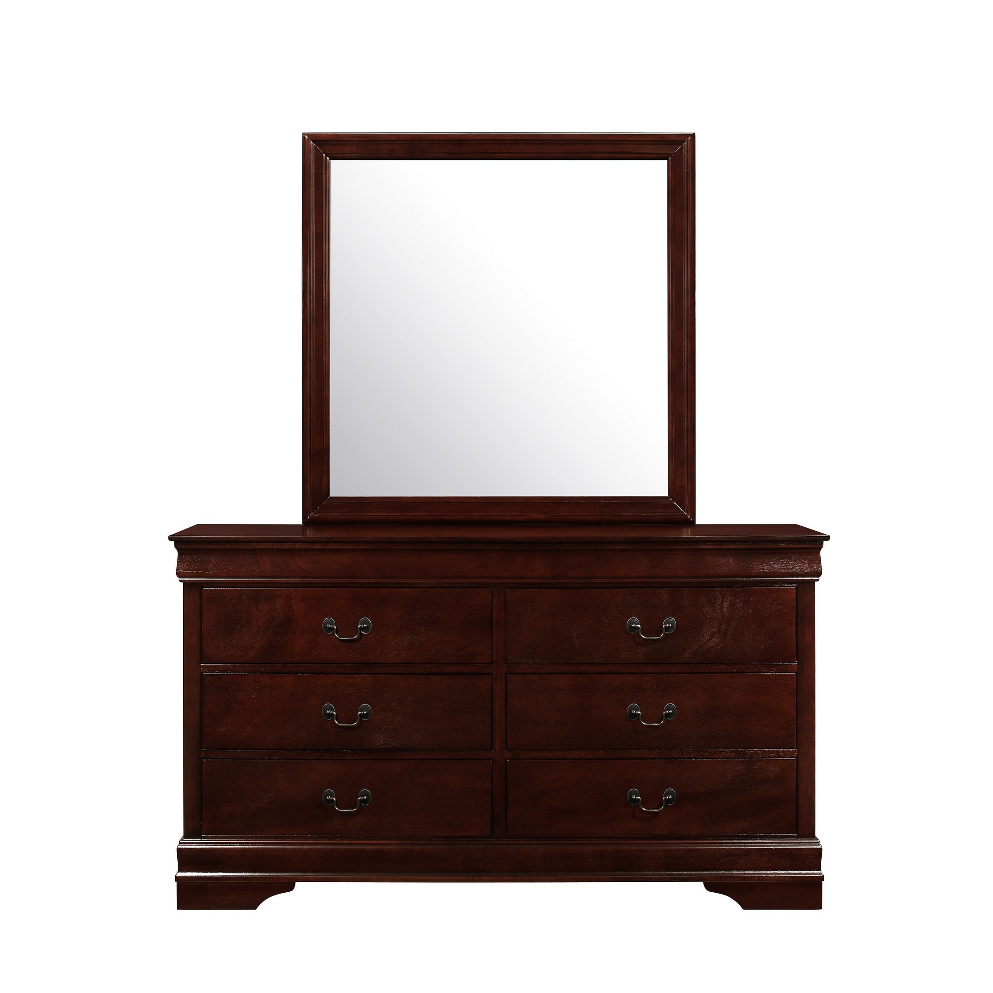 Modern Merlot Toned Dresser with 6 Drawer