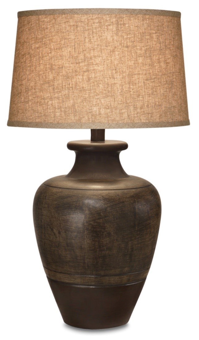 Set of 2 Rustic Brown Two Tone Ceramic Table Lamp