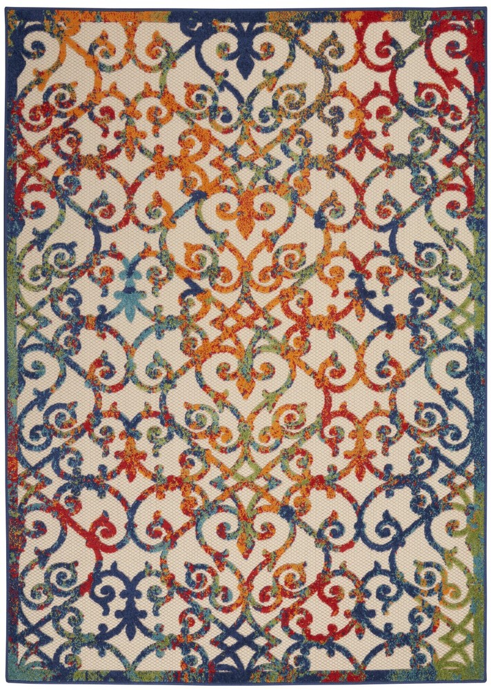 8 x 11 Rainbow Colored Indoor Outdoor Area Rug