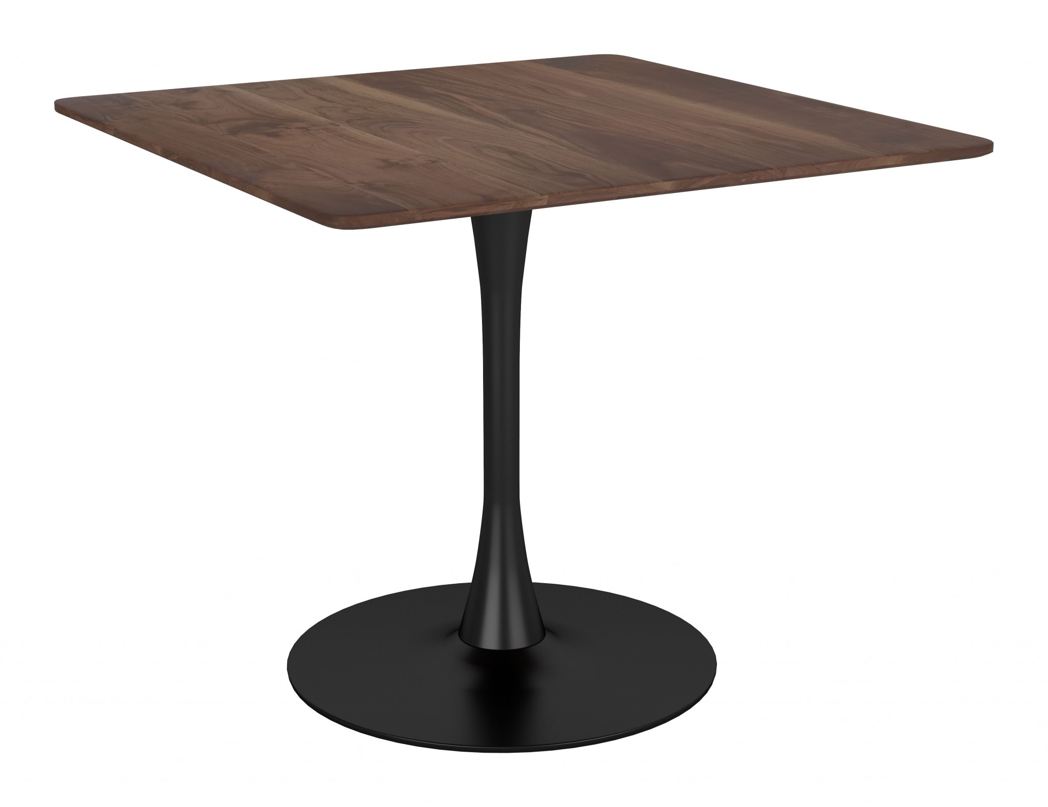 Square Brown and Black Pedestal Dining Table