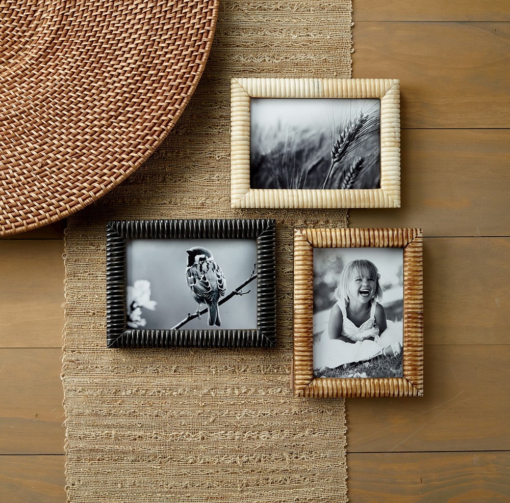 5" x 7" Hand Carved Ribbed Pattern Photo Frame