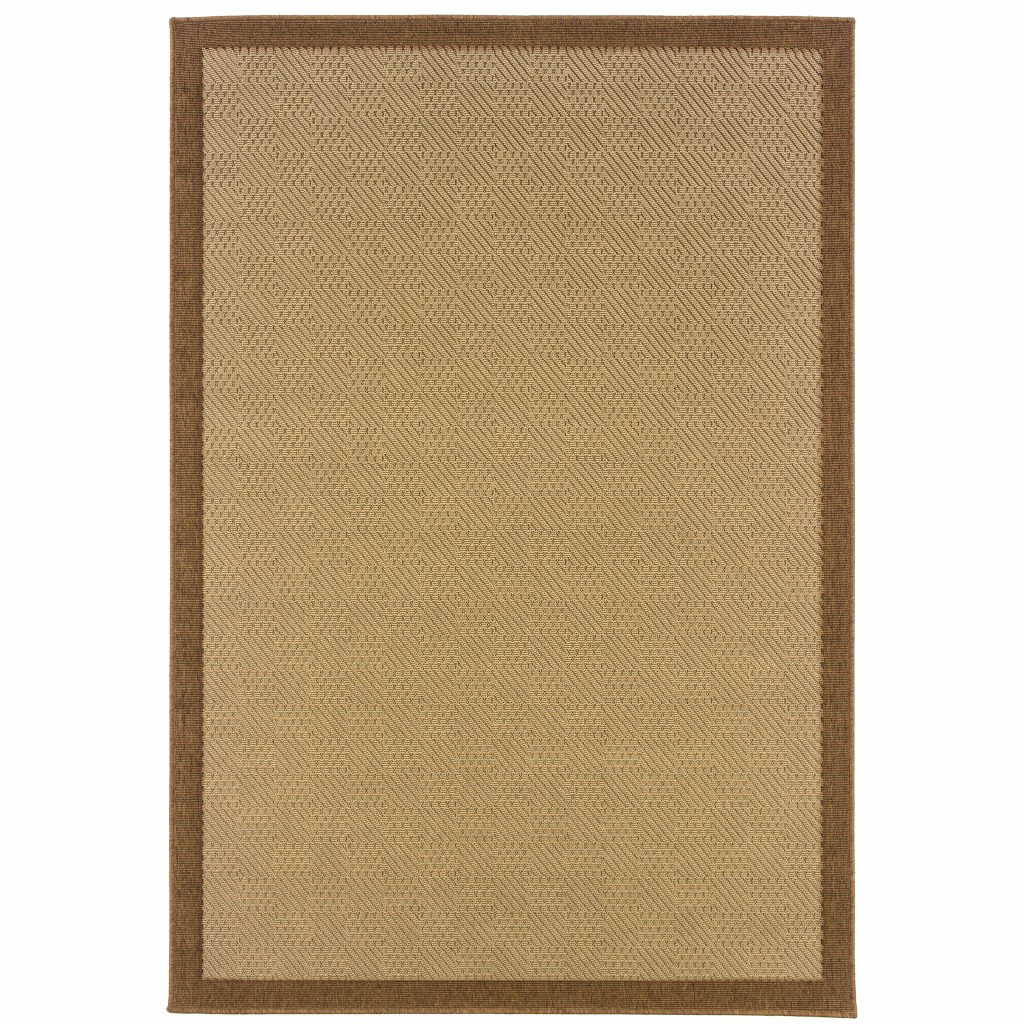 2x4 Beige and Brown Plain Indoor Outdoor Scatter Rug