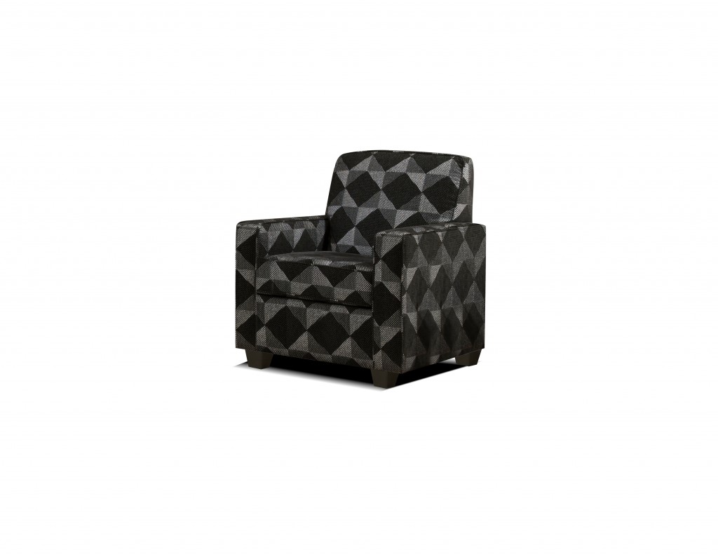 Modern Art Grey and Black Accent Armchair