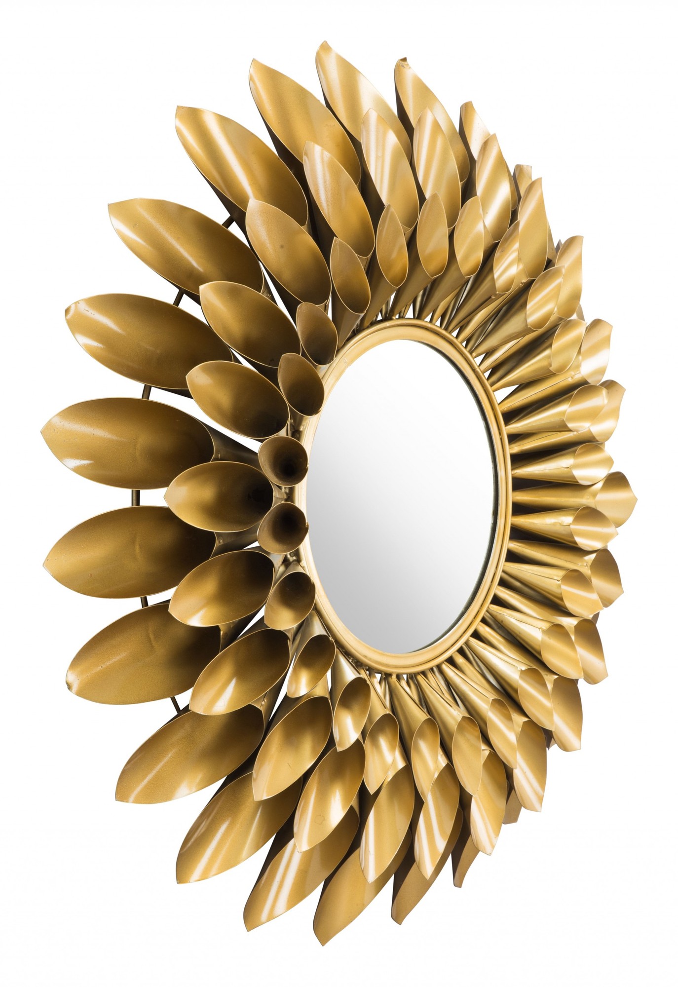 Gold Sunflower Round Mirror