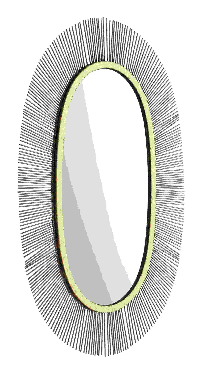 Black and Gold Oval Mirror