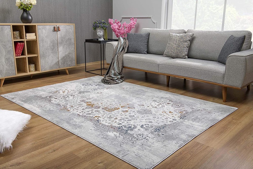 9 x 13 Gray Abstract Patterns Area Rug