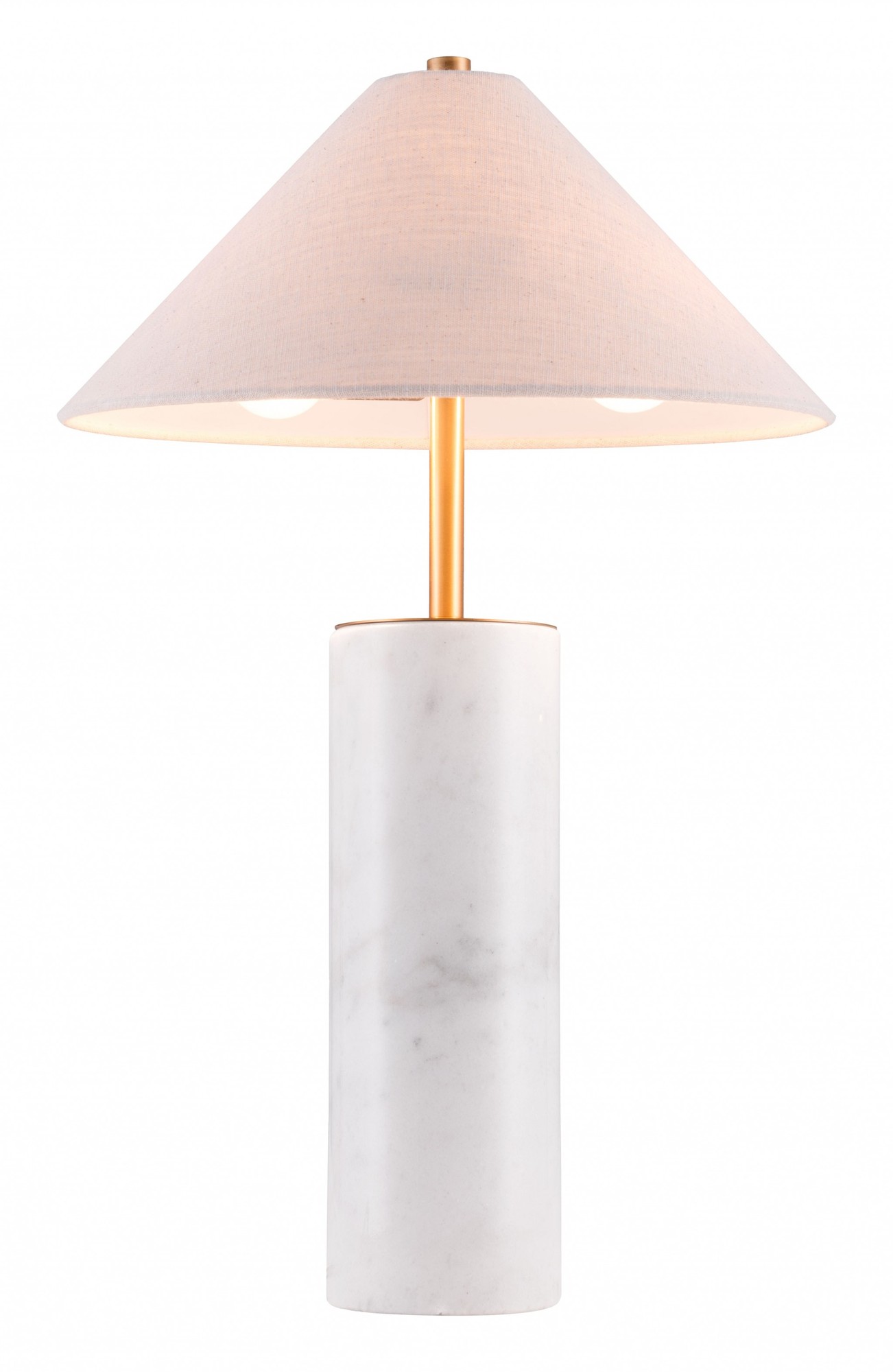 Urban White Marble Cyliner Table Lamp