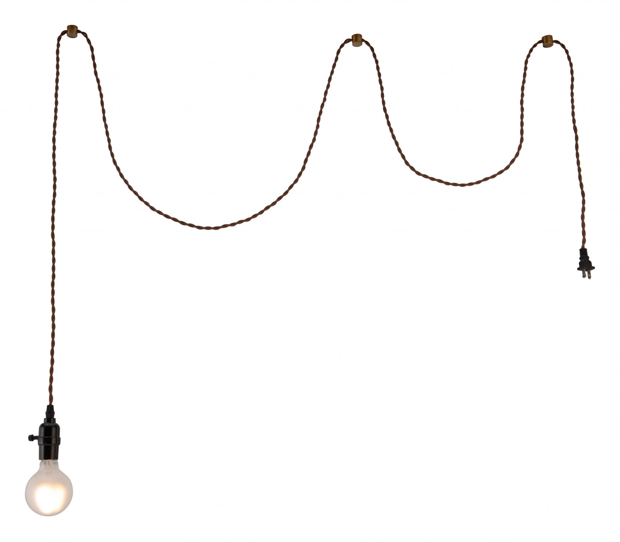 Vintage Brass Braid Ceiling Lamp