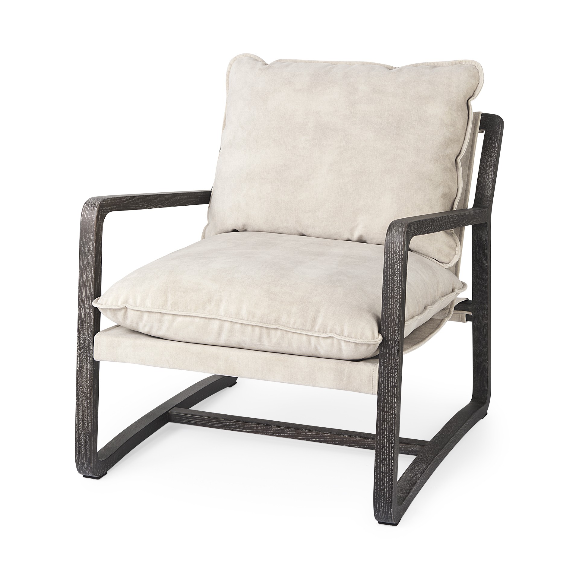 Modern Rustic Cozy Black and Cream Accent Chair