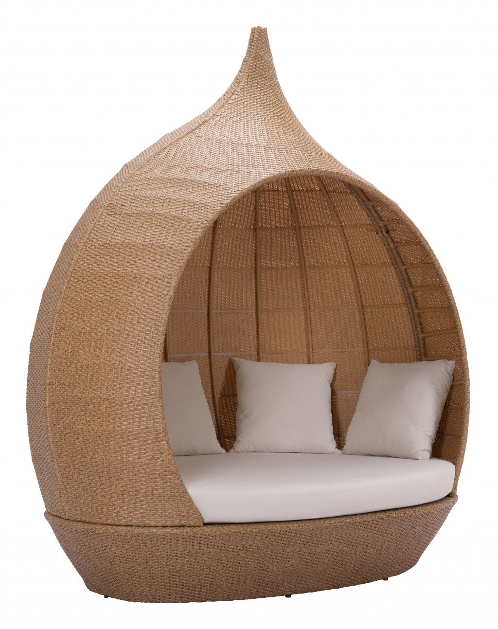 Teardrop Shaped Beige and Natural Daybed