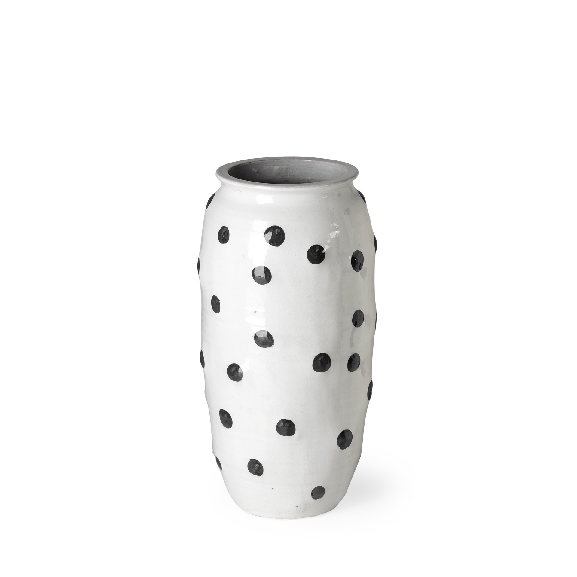 Petite White Polka Dot Ceramic Vase