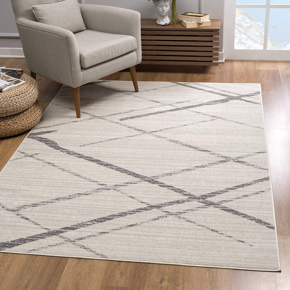 2 x 4 Gray Modern Abstract Pattern Area Rug