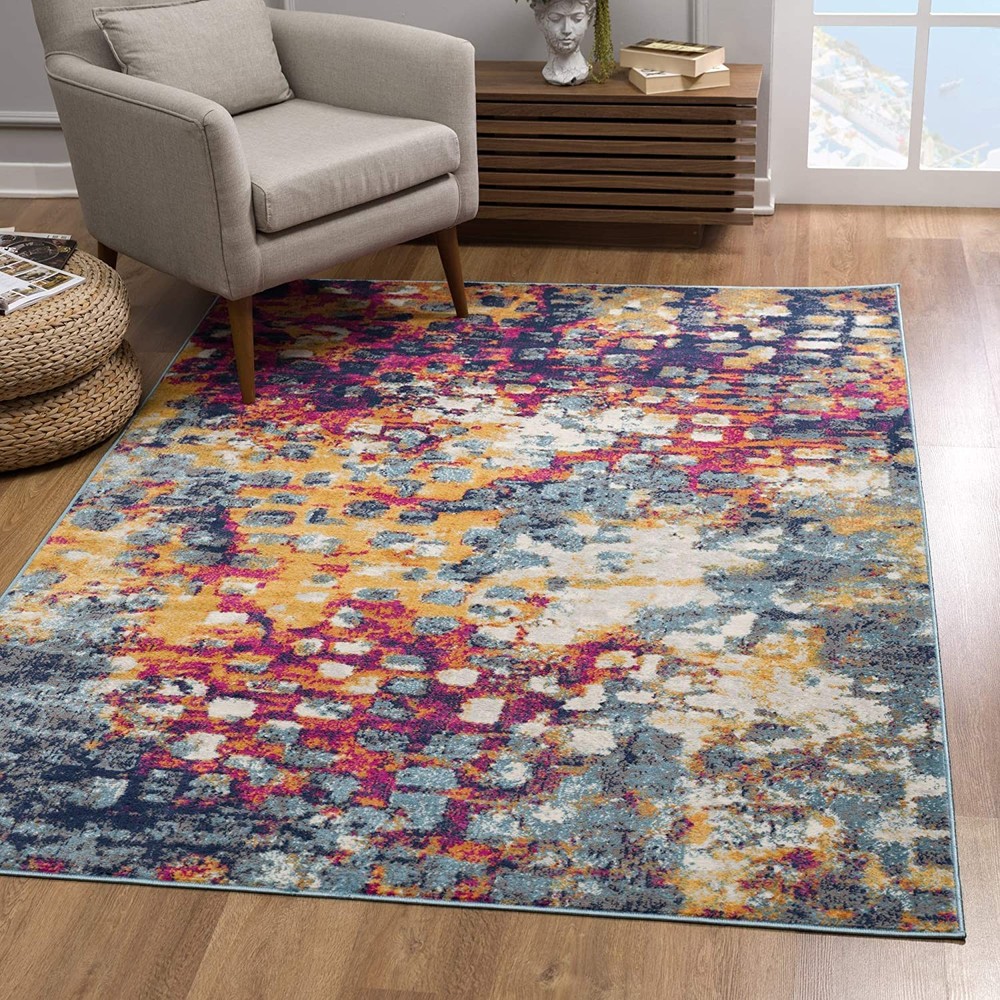 4 x 6 Multicolored Abstract Painting Area Rug