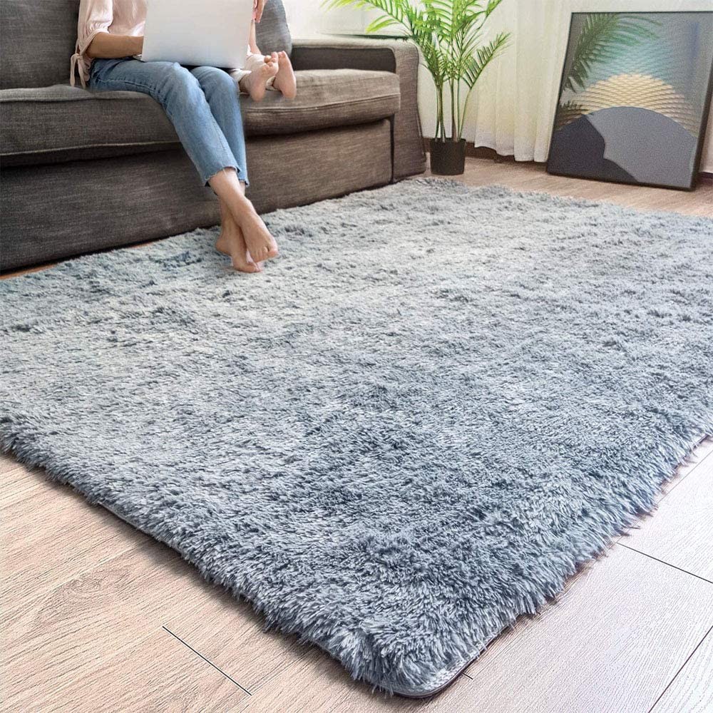 5 x 7 Gray Solid Modern Area Rug