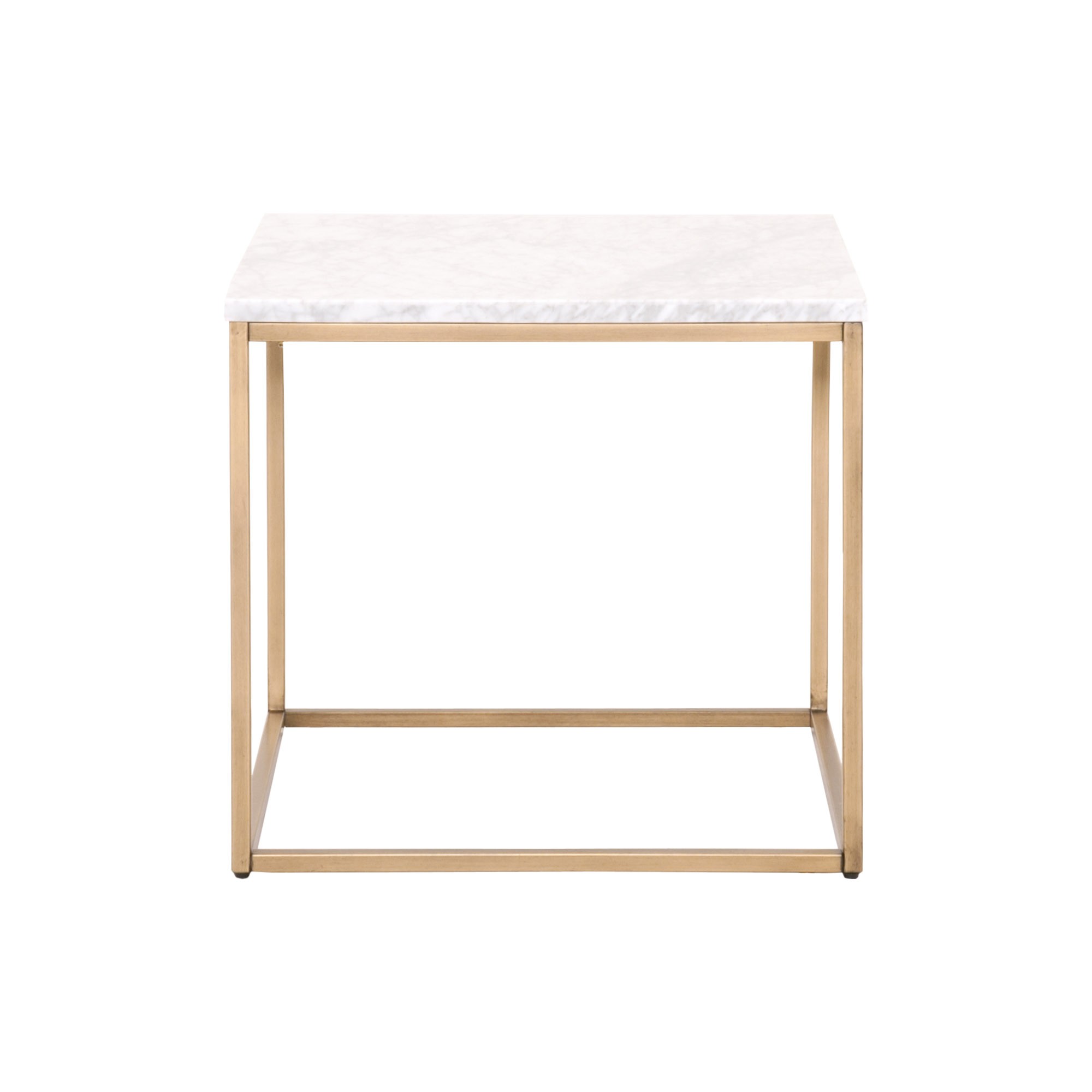 White Marble Cube End or Side Table