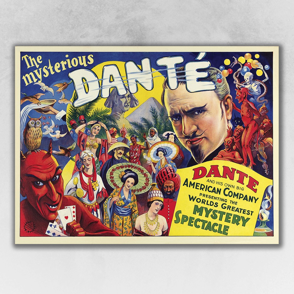 8.5" x 11" The Mysterious Dante Vintage Magic Poster Wall Art