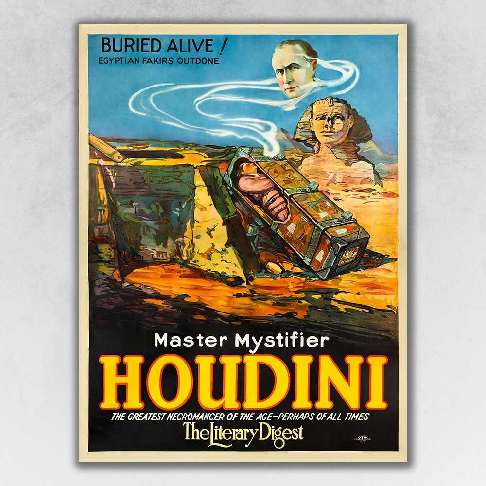 11" x 14" Master Mystifier Houdini Vintage Magic Poster Wall Art