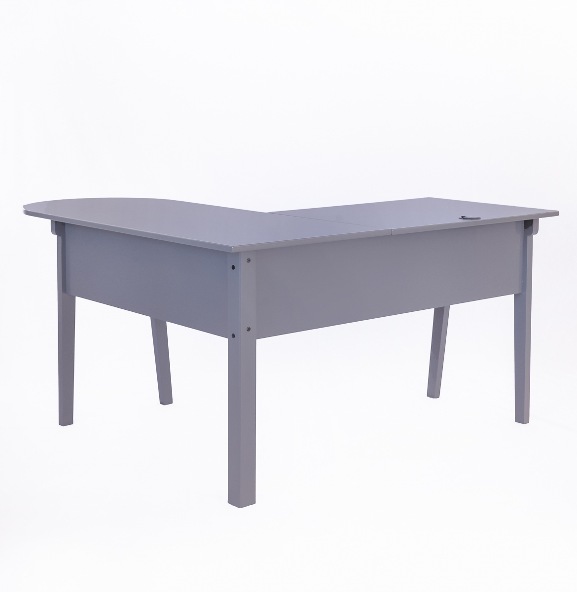 55" Mod Space Gray L Shaped Computer Desk