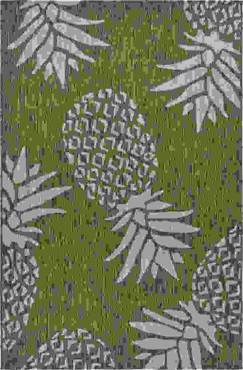 8 x 10 Green Pineapple Indoor Outdoor Area Rug