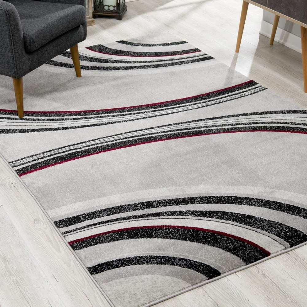 2 x 4 Gray Modern Geometric Area Rug