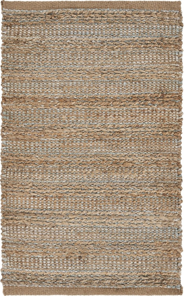 2 x 3 Blue and Tan Interwoven Scatter Rug