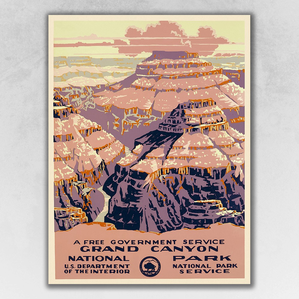 8.5" x 11" Grand Canyon c1938 Vintage Travel Poster Wall Art