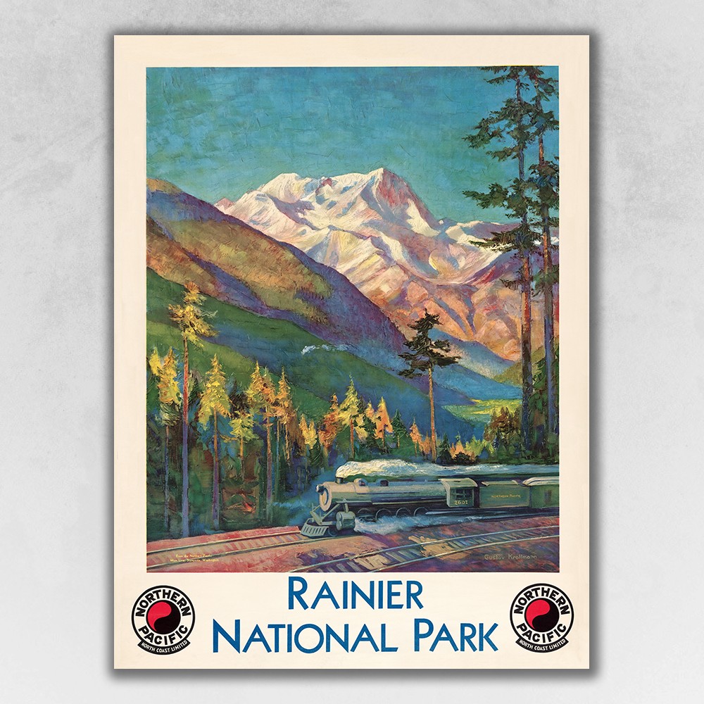11" x 14" Rainier National Park c1920s Vintage Travel Poster Wall Art