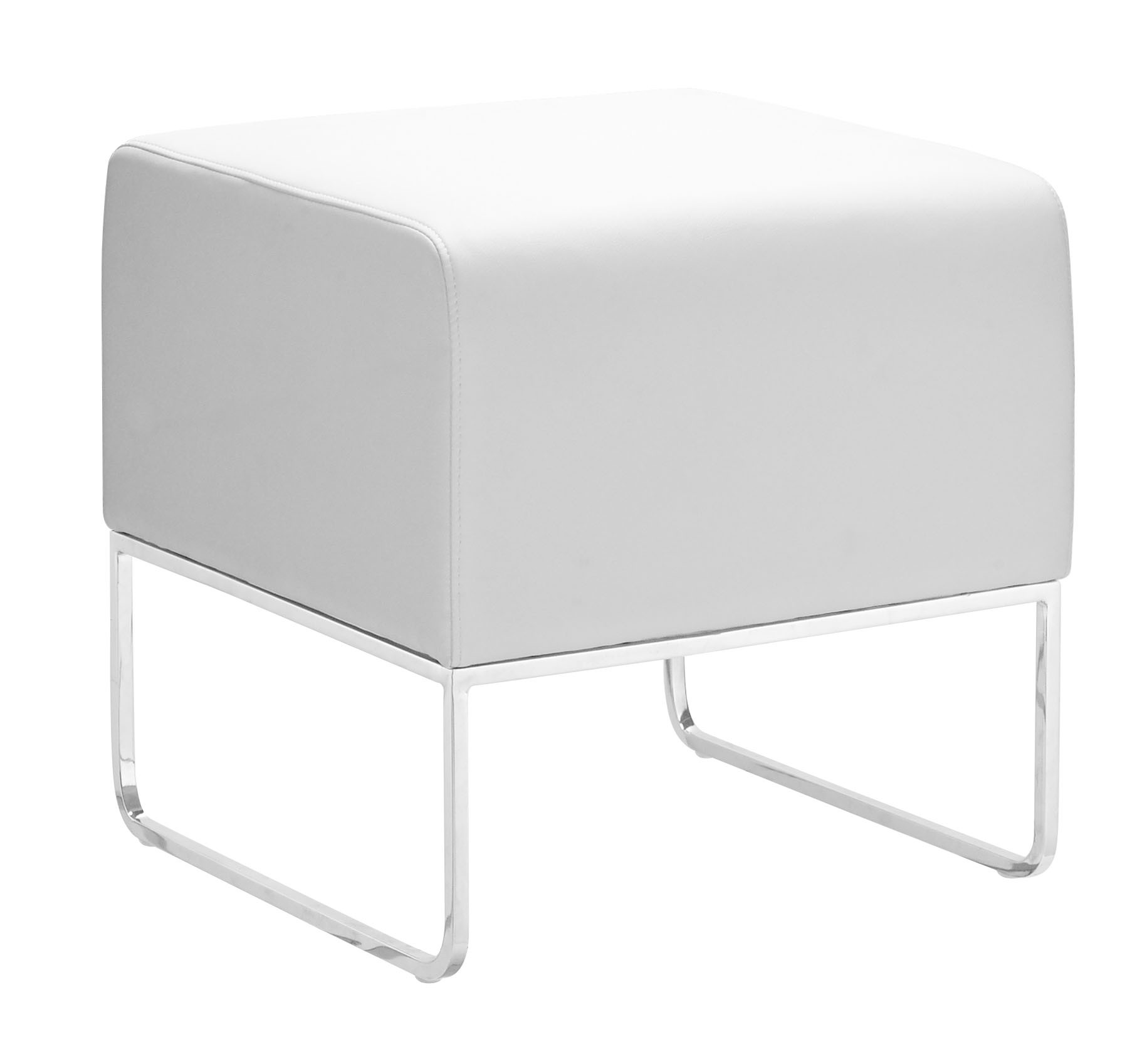 Plush Ottoman White