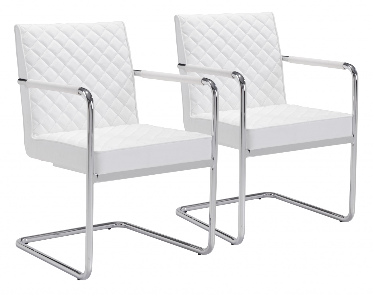 Quilt Dining Chair (Set of 2) White
