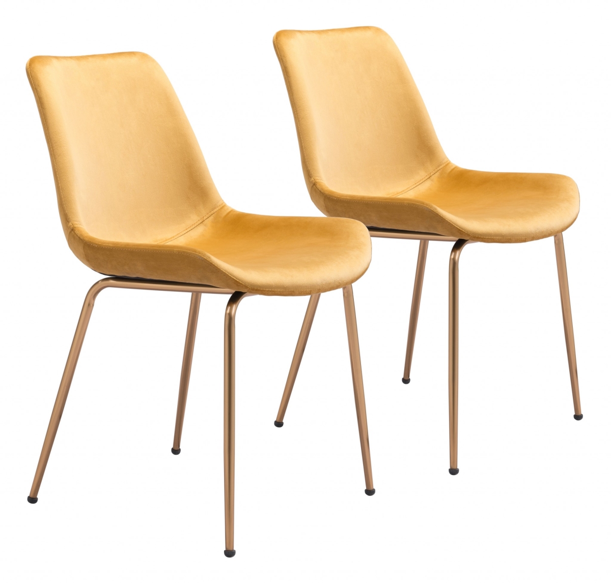 Tony Dining Chair (Set of 2) Yellow & Gold