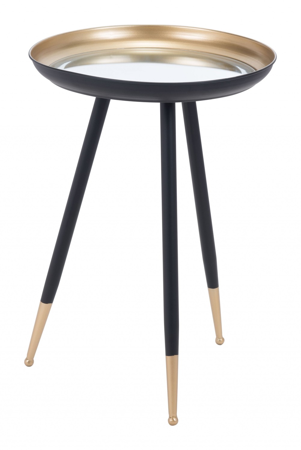Petite Black and Gold Steel Accent Table