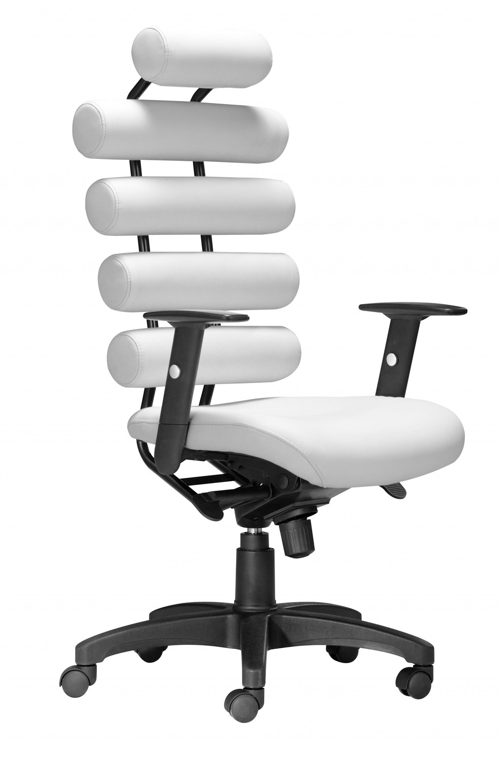 Ergo Chunky White Faux Leather High Back Office Chair