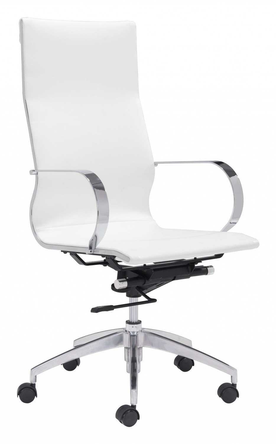 White Ergonomic Conference Room High Back Rolling Office Chair