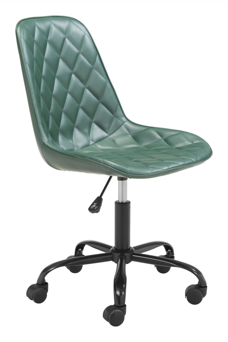 Green Stylized Faux Leather Office Chair