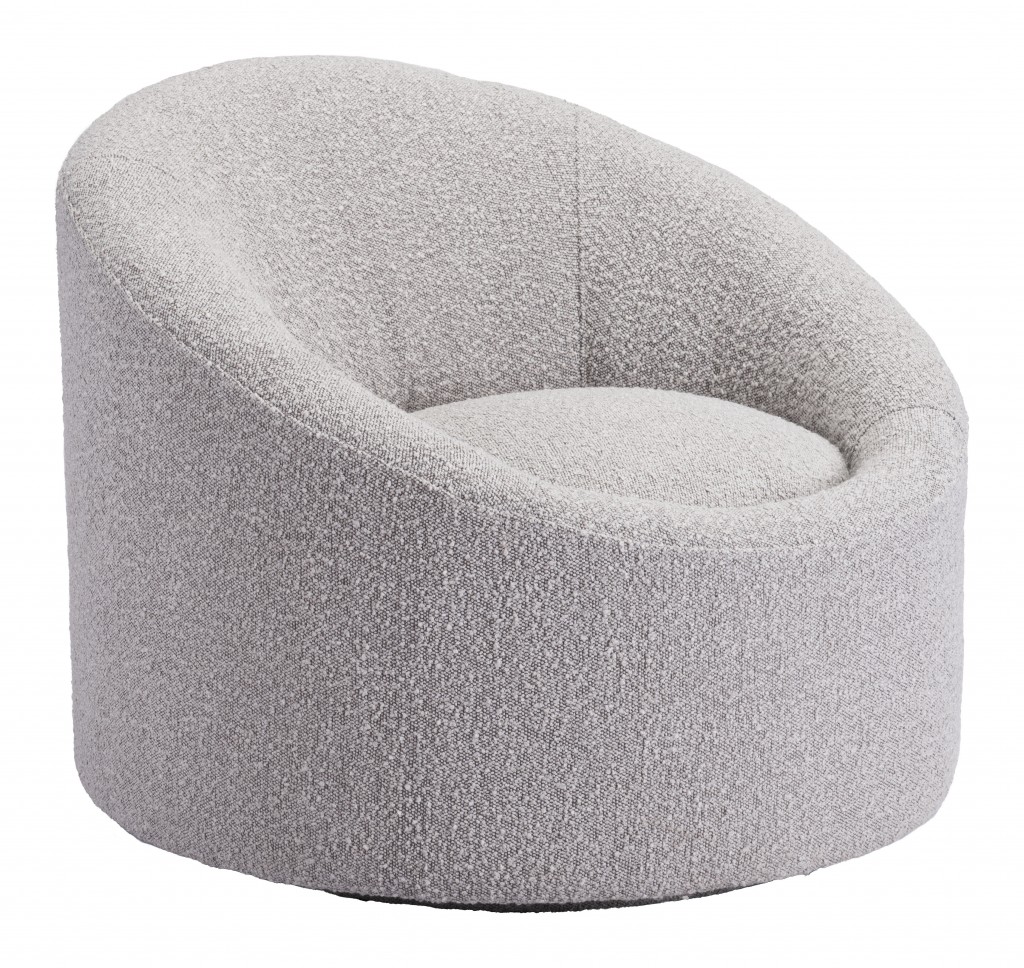 Light Gray Plush Accent Chair