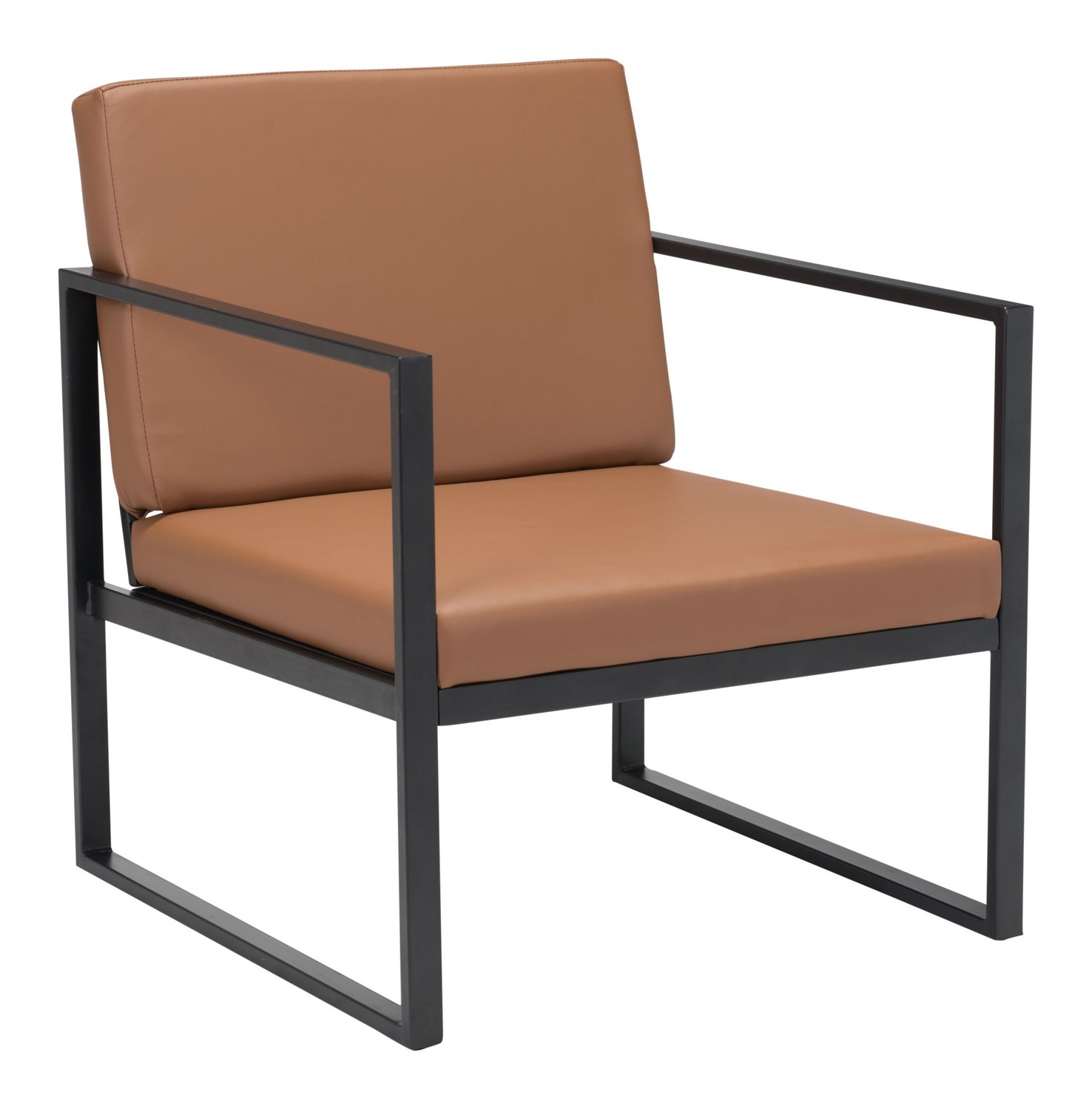 Brown and Black Sleek and Modern Accent Armchair