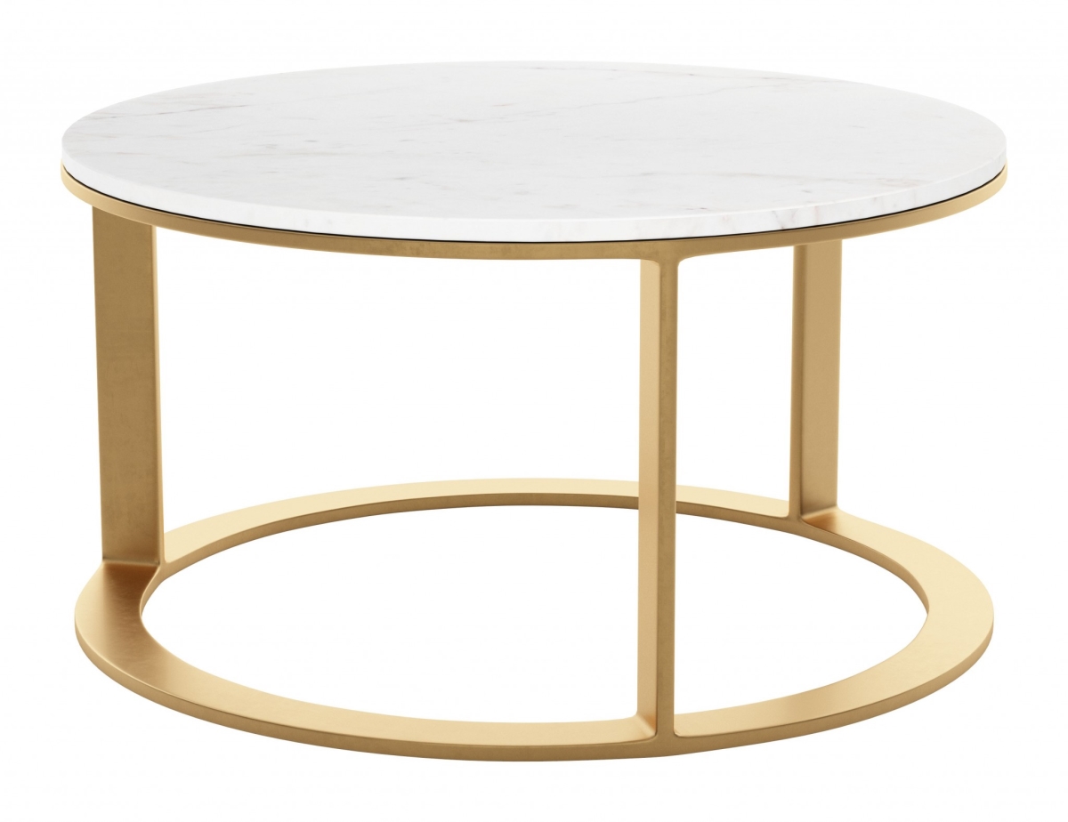 Helena Marble Coffee Table White & Gold