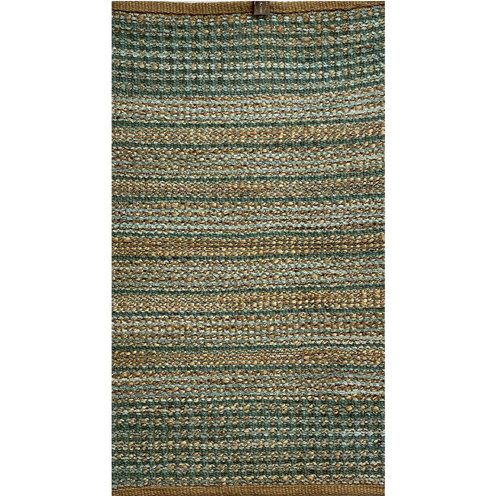 2 x 3 Seafoam and Tan Braided Jute Scatter Rug