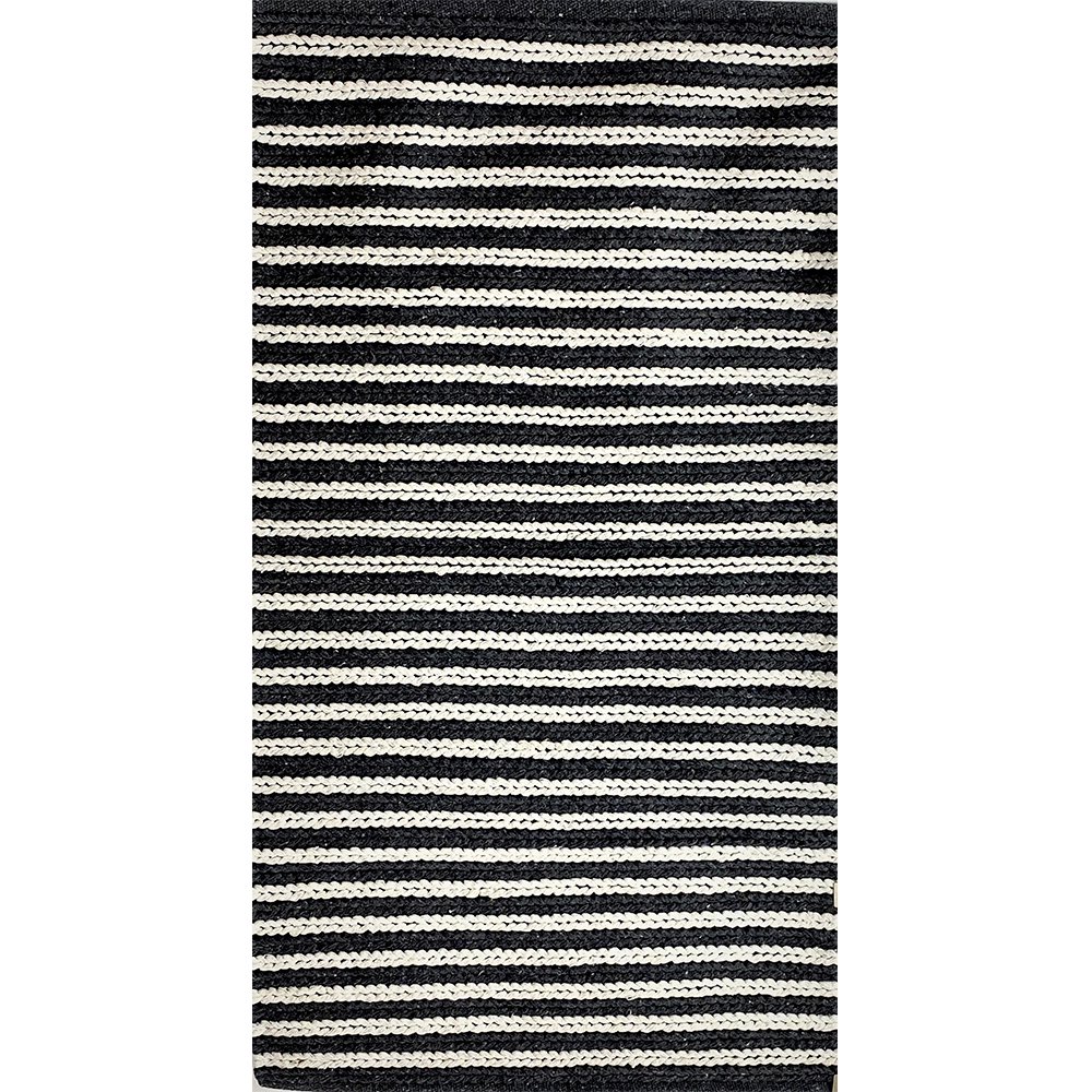 3 x 4 Black and White Classic Striped Area Rug