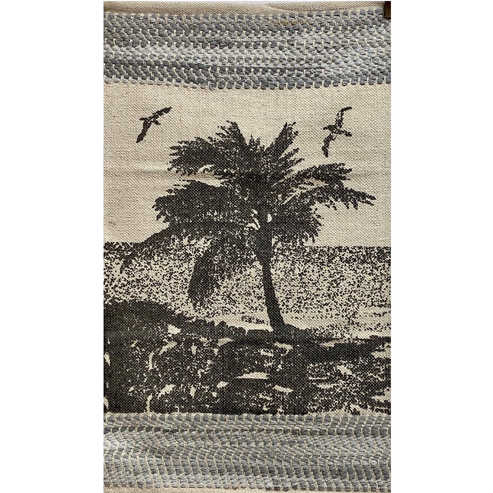 3 x 4 Gray and Ivory Scenic Area Rug