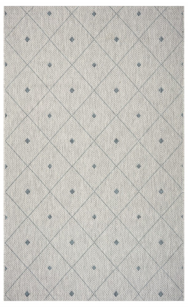 5 x 8 Blue Diamonds Indoor Outdoor Area Rug