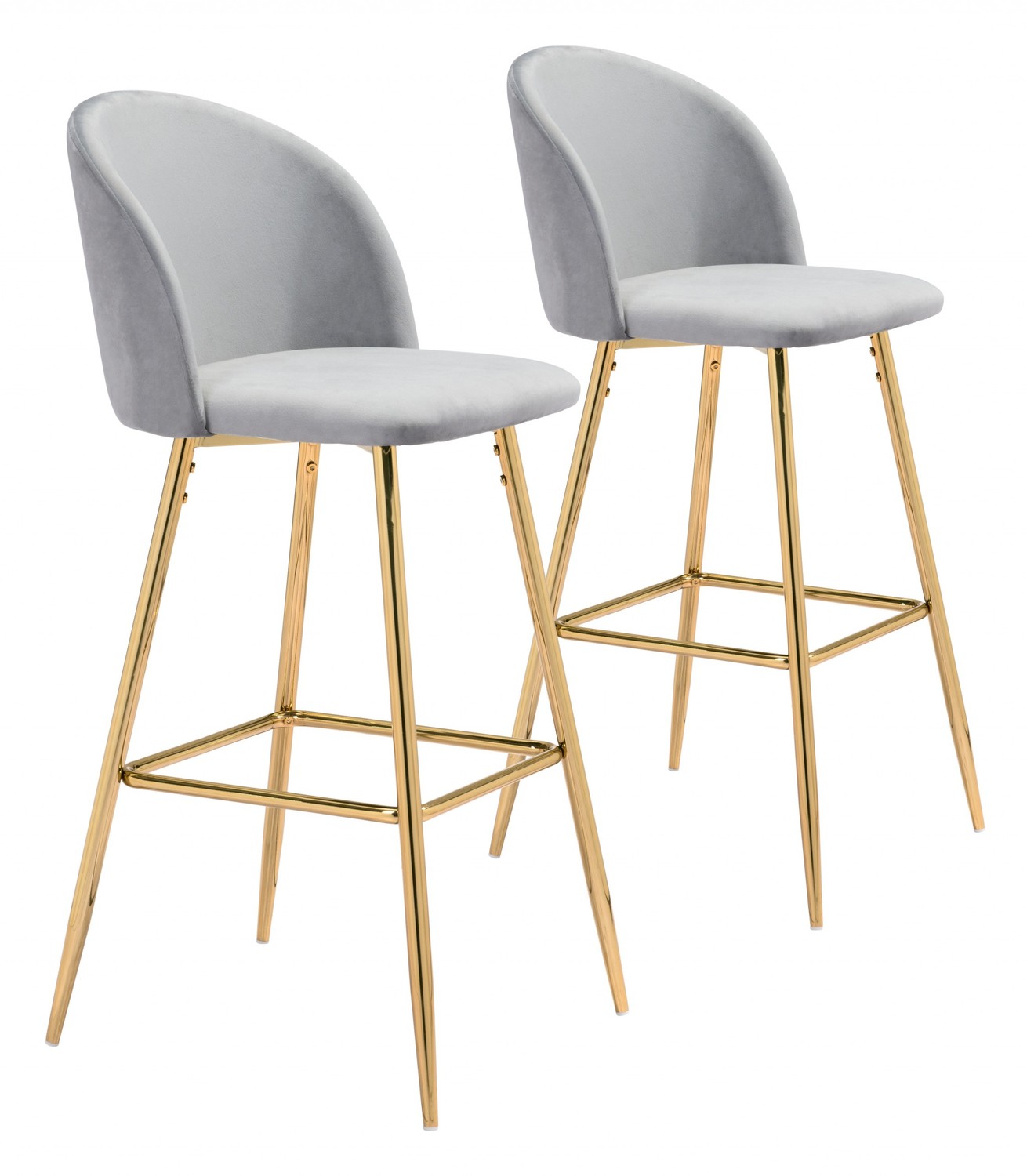 Pale Gray and Gold Modern Pringle Bar Chair