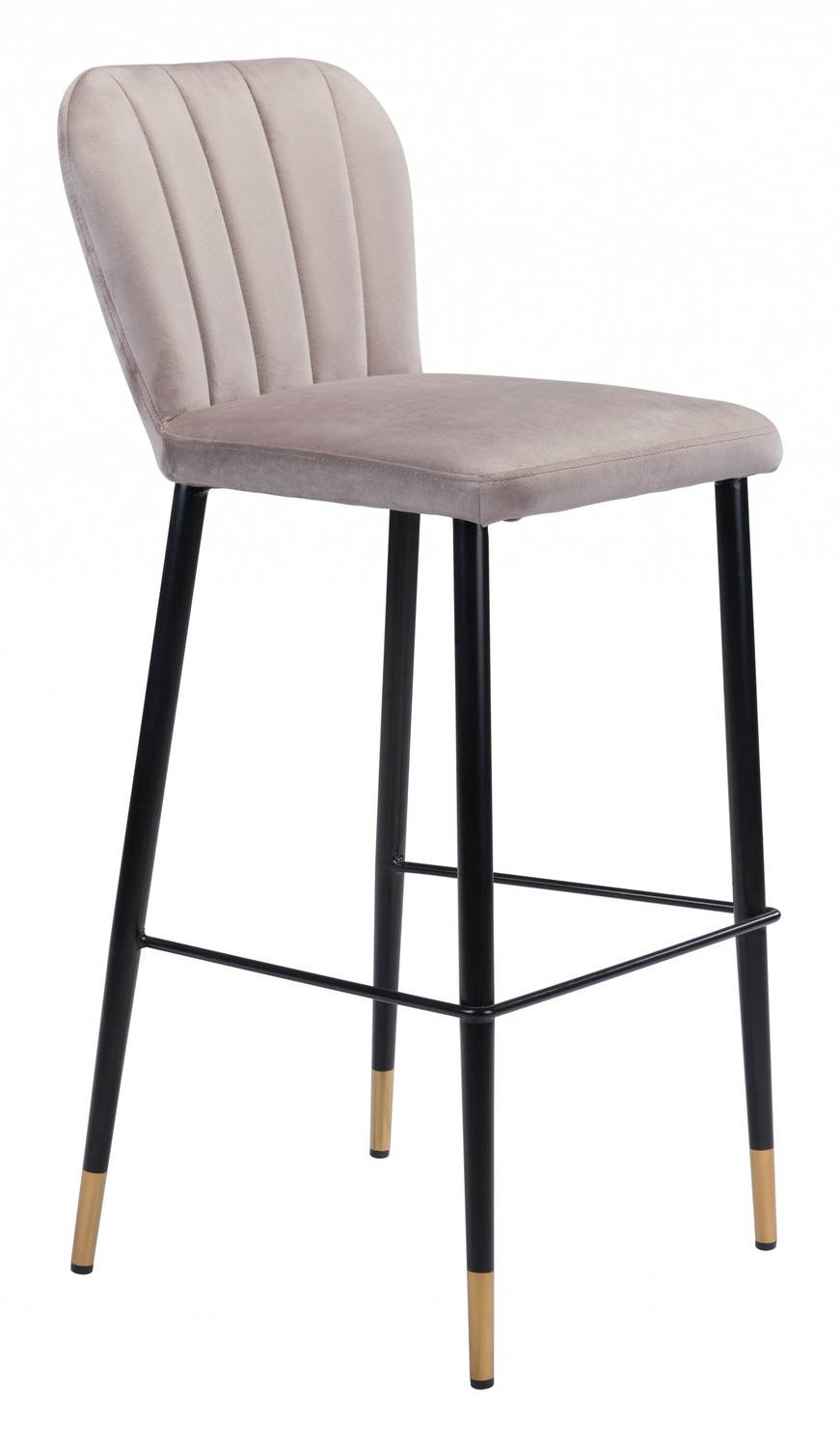 Gray and Black Mod Low Profile Bar Chair